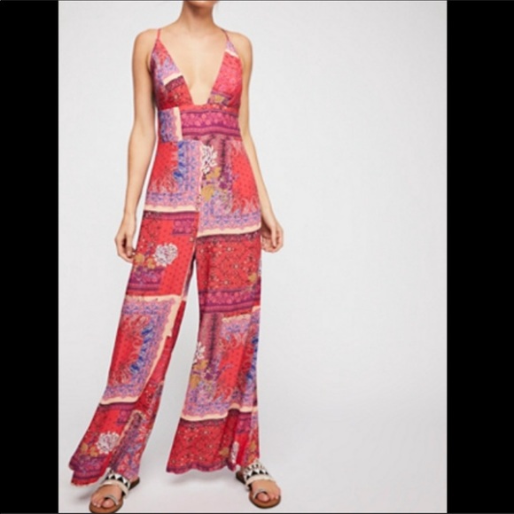 Free People Pants - Free People Patchwork Print Jumpsuit